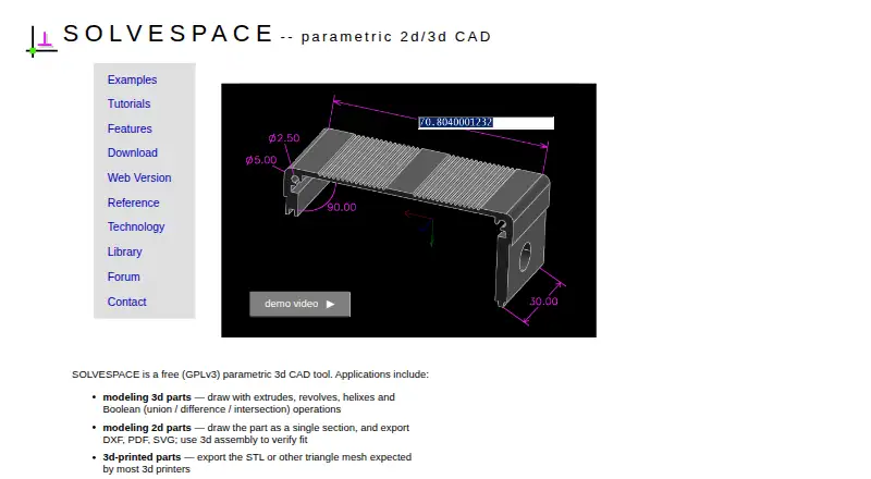 SolveSpace's own site