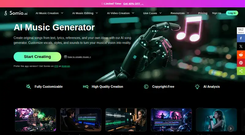 Somio AI's own site