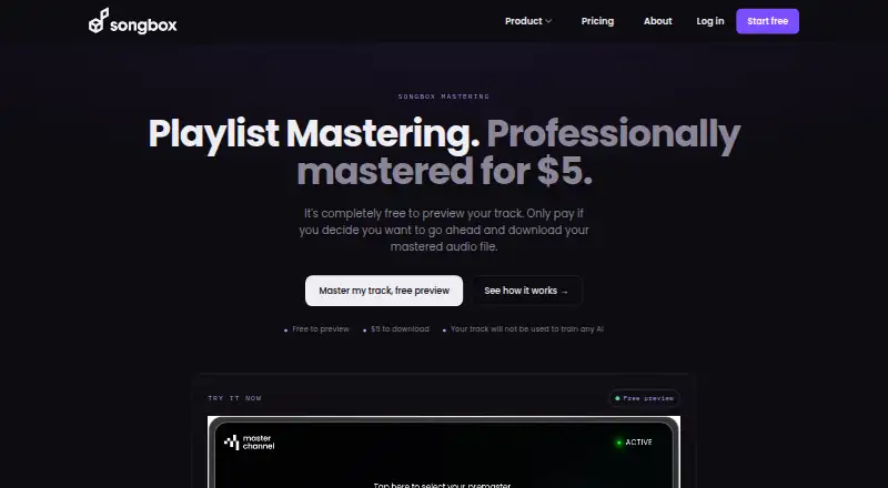 Songbox Mastering's own site