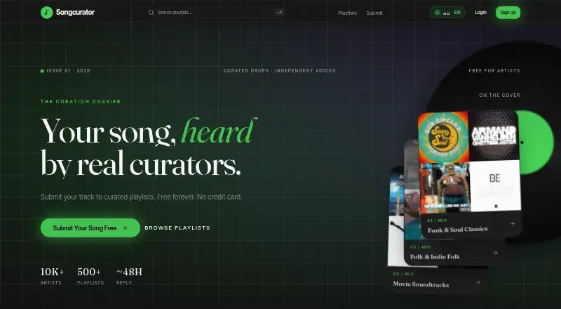 Songcurator's own site