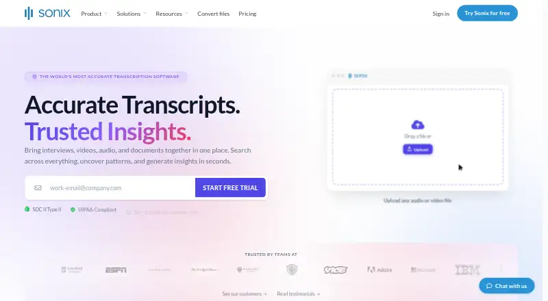 Sonix's own site