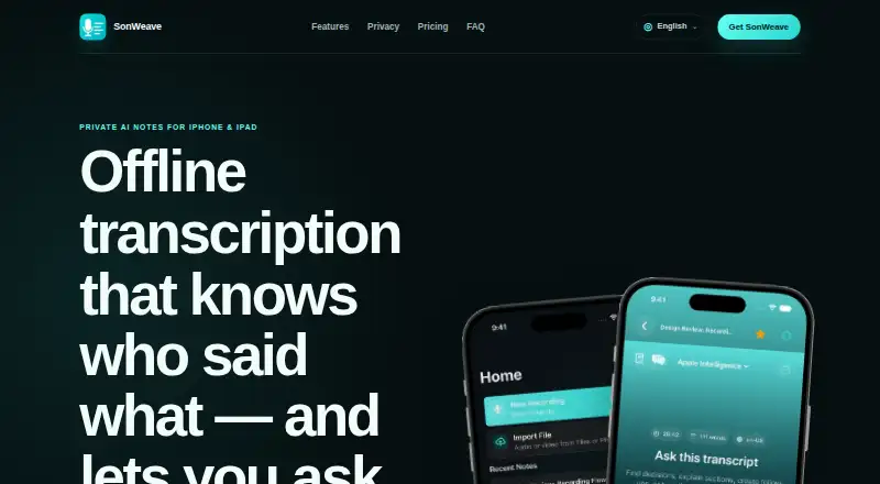 SonWeave AI Notes's own site