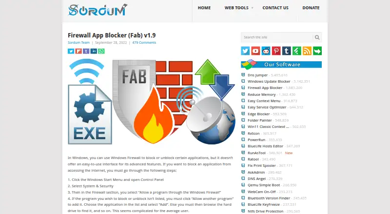 Firewall App Blocker's own site