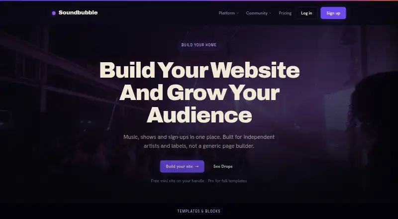 Soundbubble Sites's own site