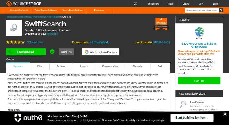 SwiftSearch's own site