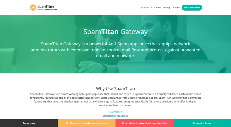 SpamTitan Gateway's own site