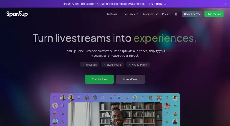 Sparkup's own site