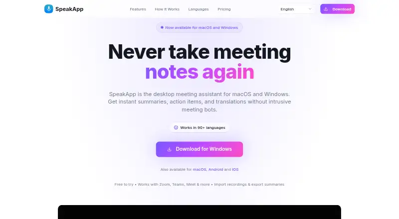 SpeakApp's own site