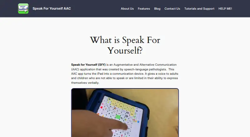 Speak for Yourself's own site