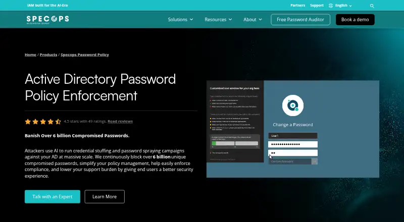 Specops Password Policy's own site