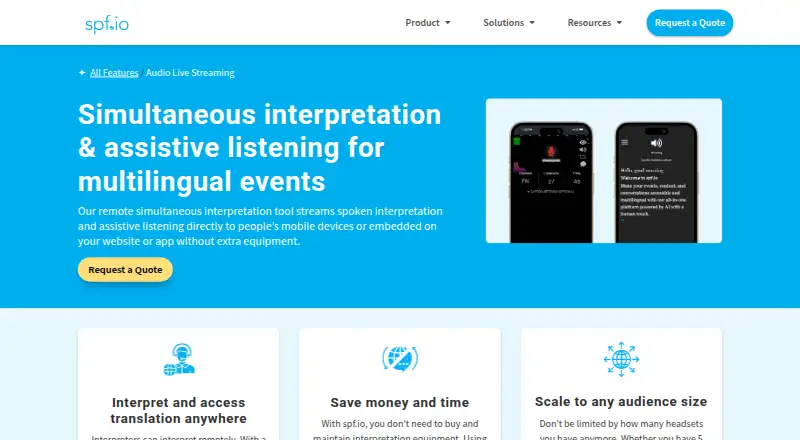 SPF Remote Simultaneous Interpretation's own site