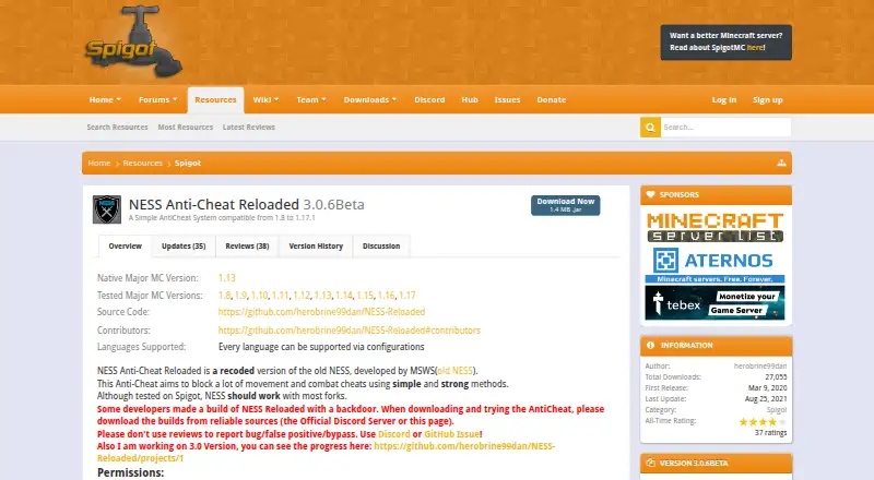 NESS Anti-Cheat Reloaded's own site