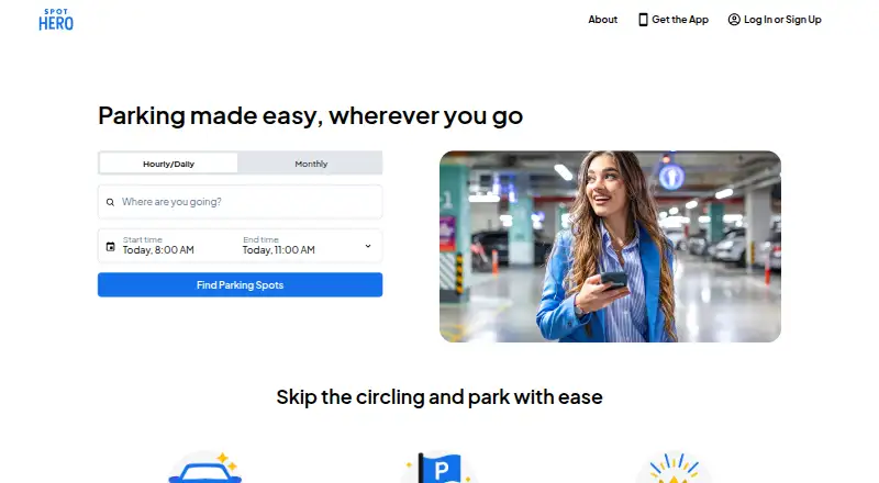 SpotHero's own site