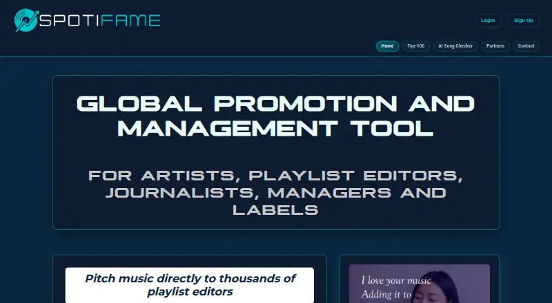 Spotifame's own site