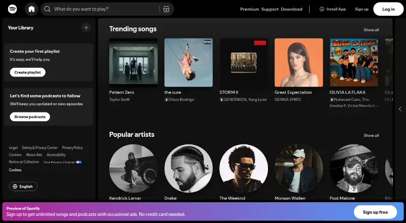 The Spotify Prompted Playlists homepage