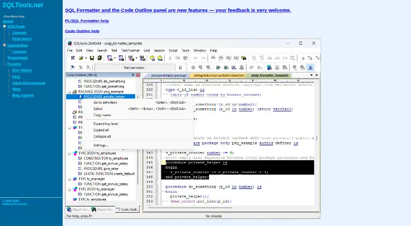 SQLTools's own site