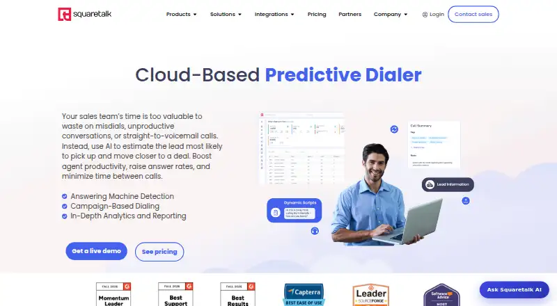 Squaretalk Predictive Dialer's own site