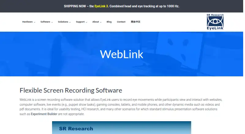 SR Research WebLink's own site