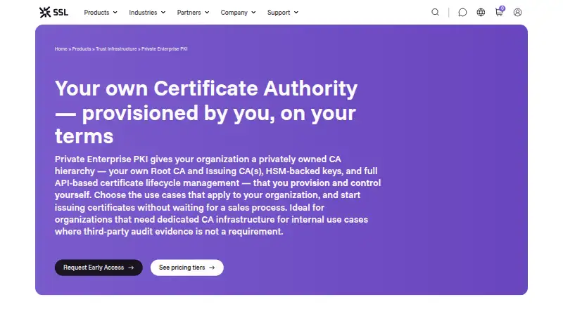 SSL.com Private Enterprise PKI's own site