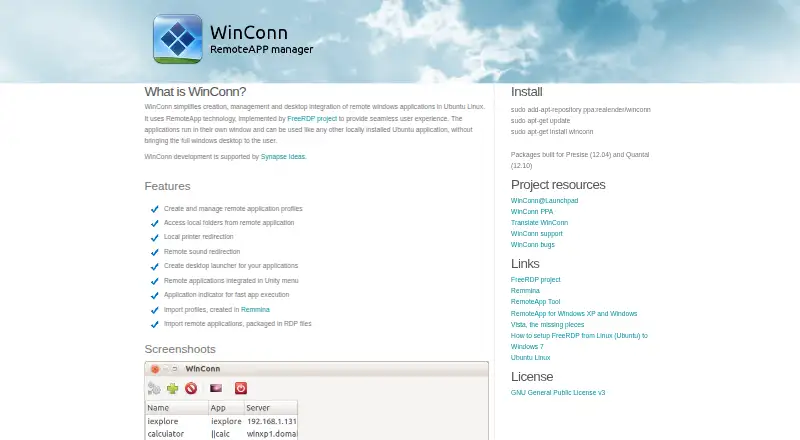 WinConn's own site