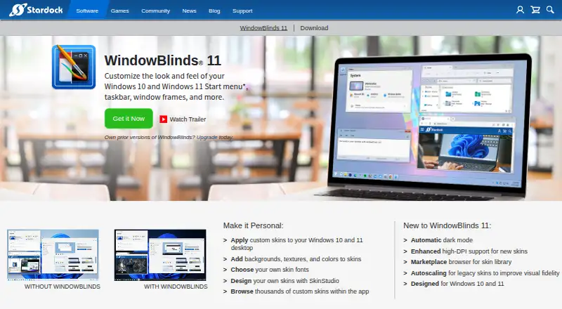 WindowBlinds's own site