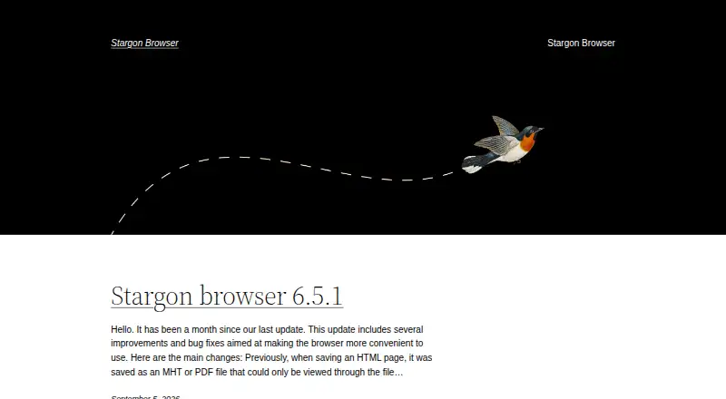 Stargon Browser's own site