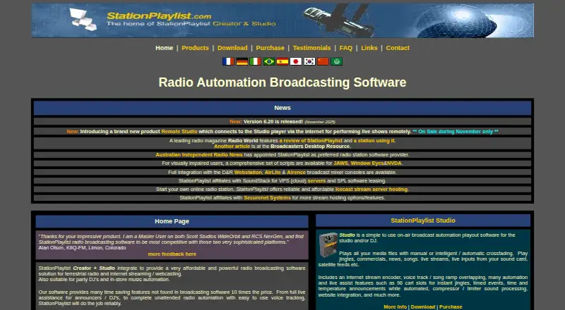 StationPlaylist's own site