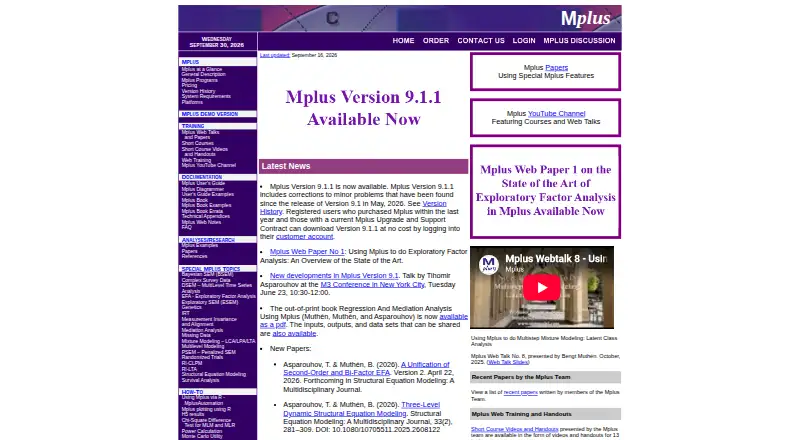 Mplus's own site