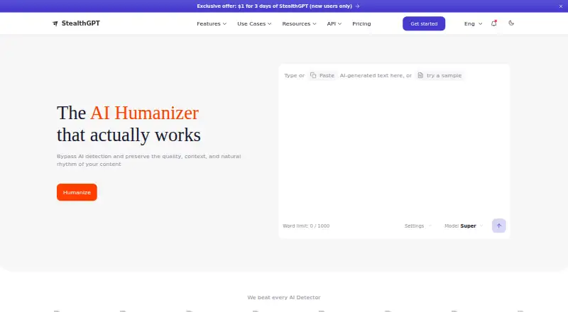 StealthGPT's own site