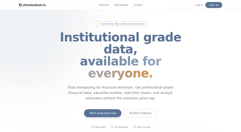 StockAnalysis.io's own site
