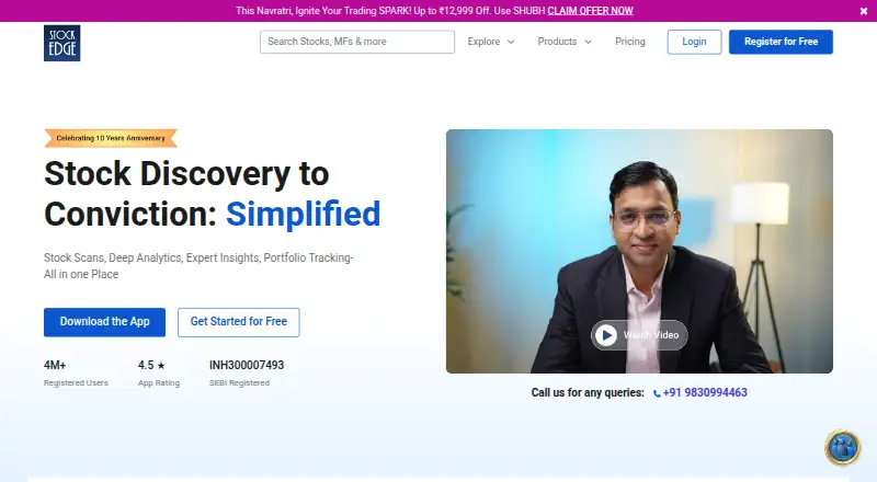 StockEdge's own site