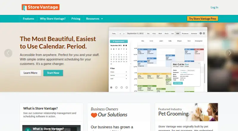 Store Vantage's own site