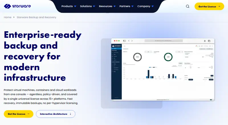 The Storware Backup & Recovery homepage