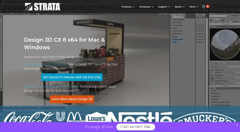 Strata Design 3D CX 8's own site