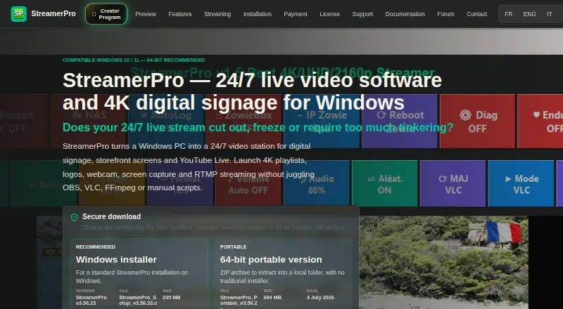 StreamerPro's own site