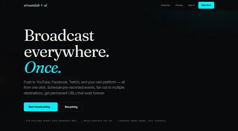 StreamLab AI's own site