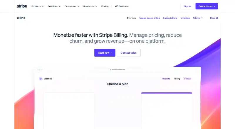 Stripe Billing's own site