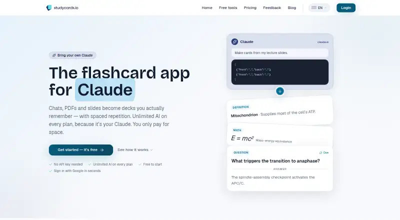 StudyCards's own site