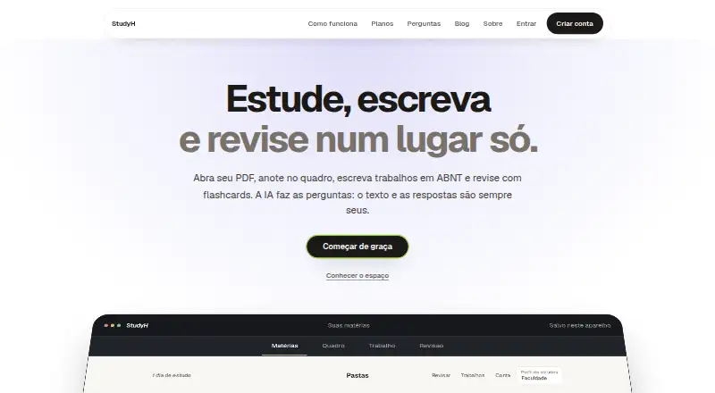 Studyh's own site