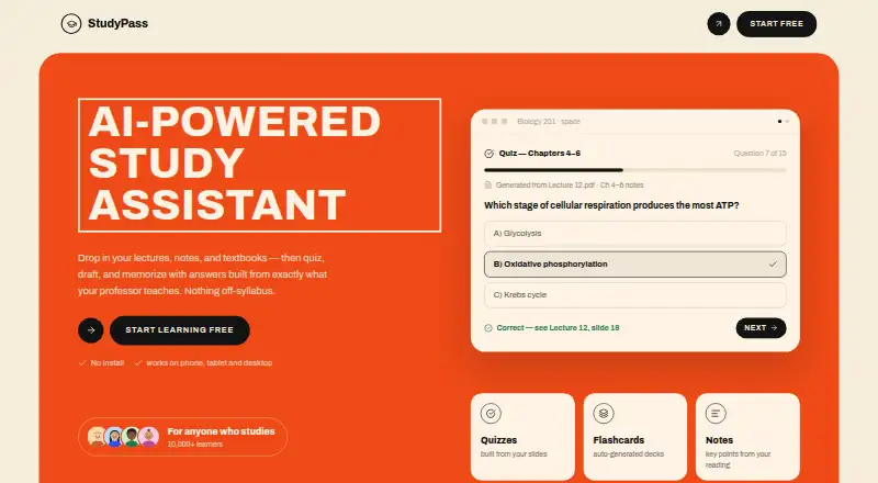 StudyPass's own site