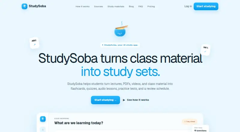 StudySoba's own site