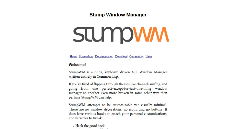 StumpWM's own site