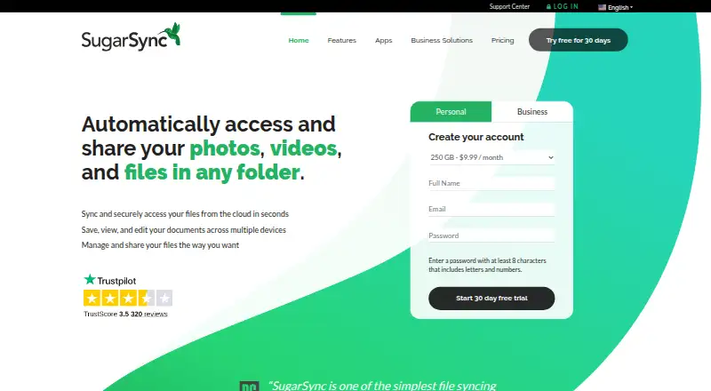 SugarSync's own site
