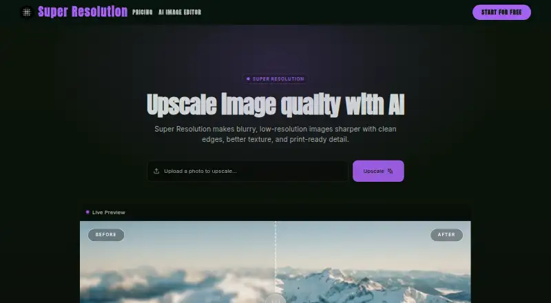 Super Resolution Studio's own site