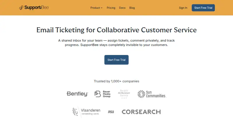 SupportBee's own site