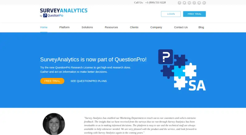 Survey Analytics's own site