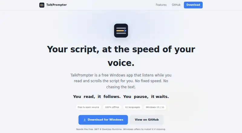 TalkPrompter's own site