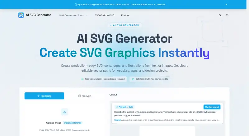 SVG Generator's own site