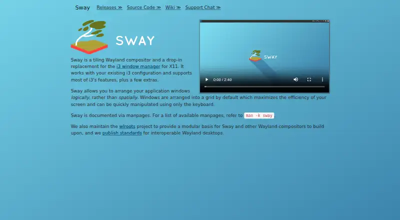 Sway's own site