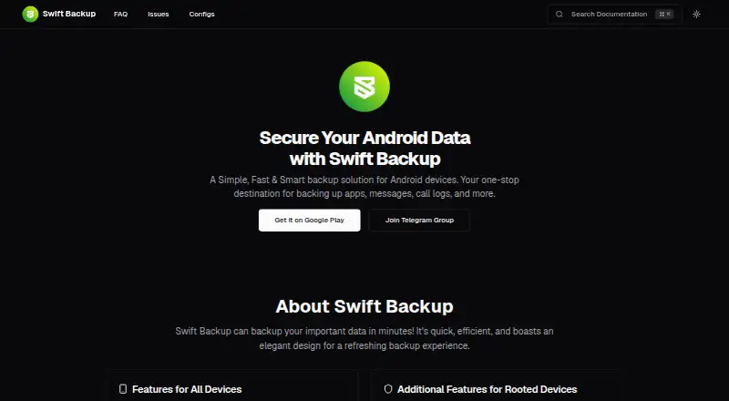 Swift Backup's own site